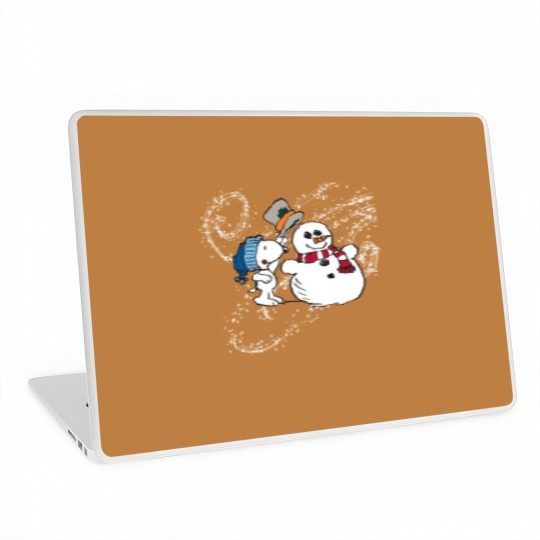 Discover vintage snoopy with snowmanwinter wonderland crewneck Laptop Skins