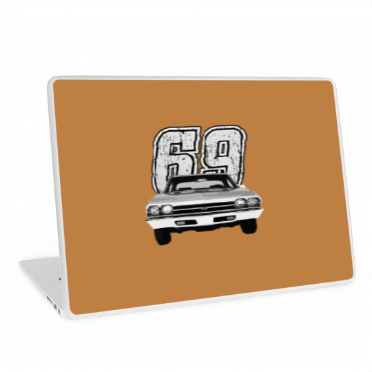 Discover 1969 Chevelle Front Grill View Silhouette Laptop Skins