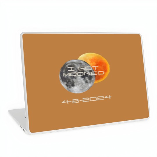 Discover Funny Solar Eclipse 2024 I Got Mooned Laptop Skins, Totality Eclipse Group Family Laptop Skins, Matching April 8th 2024