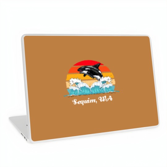 Discover Vintage Sequim WA Distressed Orca Killer Whale Art Laptop Skins
