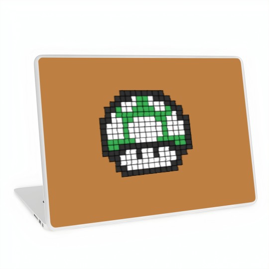 Discover 8Bit - Green Mushroom 1Up Laptop Skins
