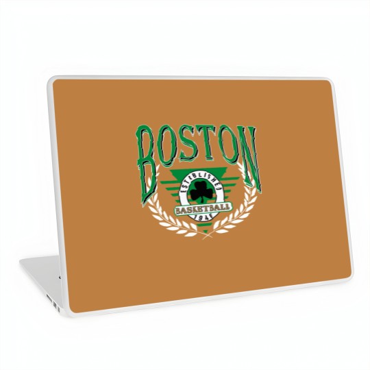 Discover Vintage Boston Basketball Laptop Skins, Boston Basketball Laptop Skins
