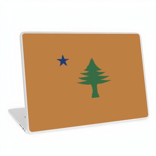 Discover Maine 1901 Original Tree and Star Flag Active Laptop Skins