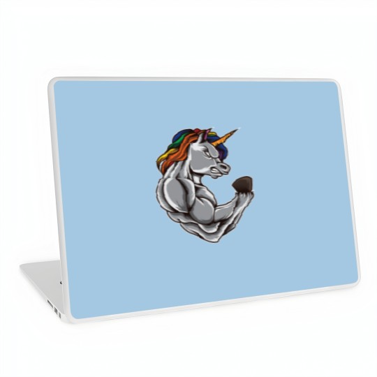 Discover Unicorn At The Gym | Training Fitness Muscles Laptop Skins