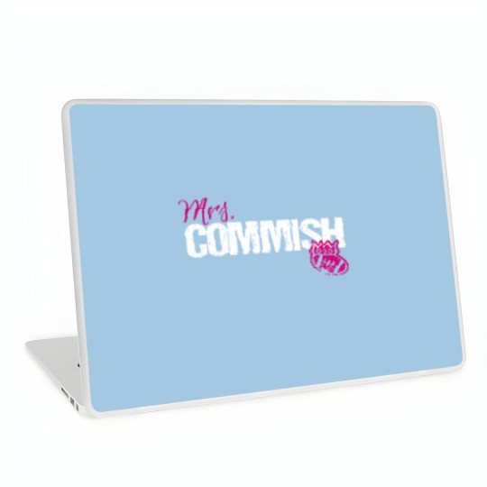 Discover Mrs. Commish Fantasy Football Commissioner Wife Laptop Skins