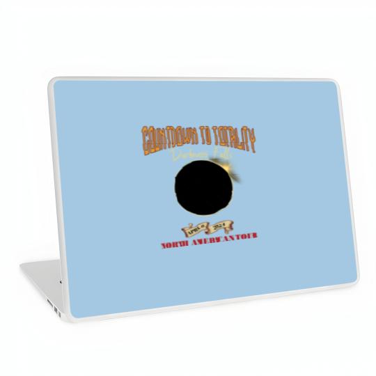 Discover Total Solar Eclipse Laptop Skins April 8th 2024, Rock Concert Tour Laptop Skins with Path of Totality Cities