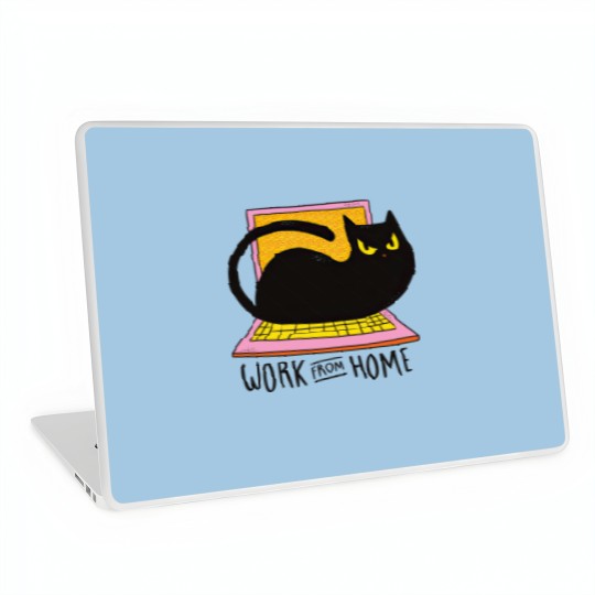 Discover Work From Home And Love Your Cat - Work From Home Cat - Laptop Skins