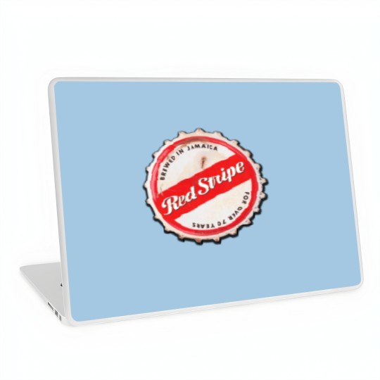 Discover Red Stripe Bottle Cap Laptop Skins