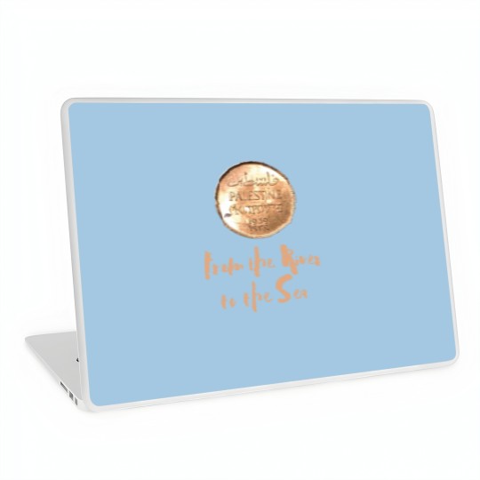 Discover 1939 Palestinian Coin Laptop Skins with From the River to the Sea as a Caption