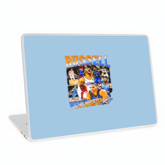 Discover Russell Westbrook OKC Vintage Laptop Skins, Russell Westbrook Fan Tees, Basketball Laptop Skins