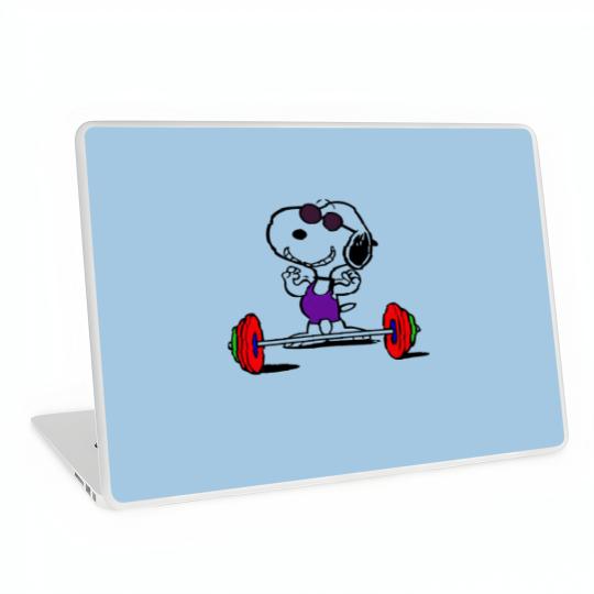 Discover Snoopy Weightlifting Laptop Skins