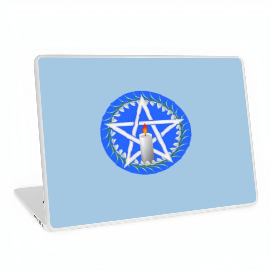 Discover White Imbolc Pentagram with Snowdrops Laptop Skins