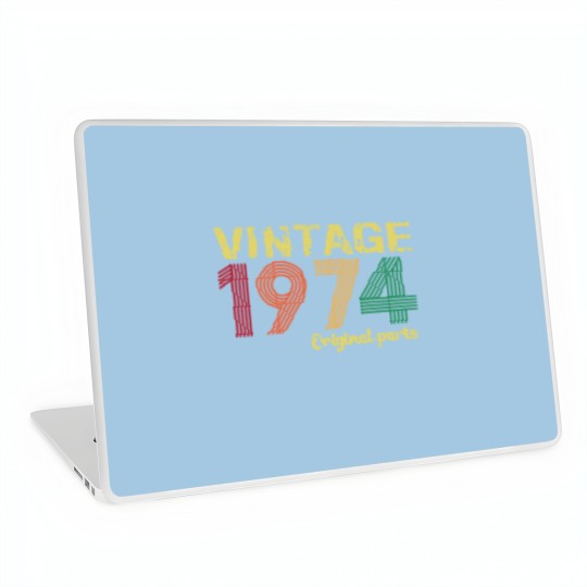Discover 1974 Original Parts Laptop Skins, 49th Birthday Gift For Men, Vintage 1974 Laptop Skins