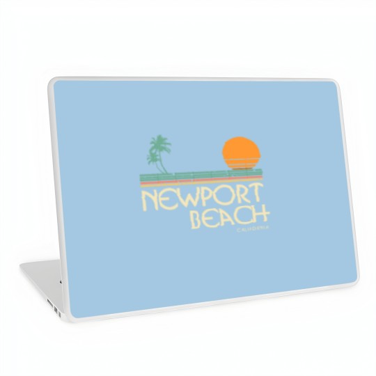 Discover Vintage Newport Beach California Sunset Palms birt Laptop Skins