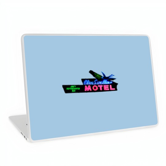 Discover Blue Swallow Motel Neon Sign Route 66 Laptop Skins