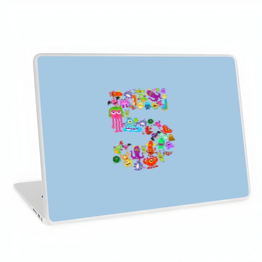 Discover 5th birthday party monster themed number 5 little monster t Laptop Skins
