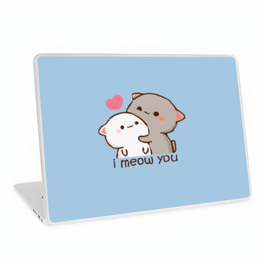 Discover Peach and goma mochi cat Laptop Skins