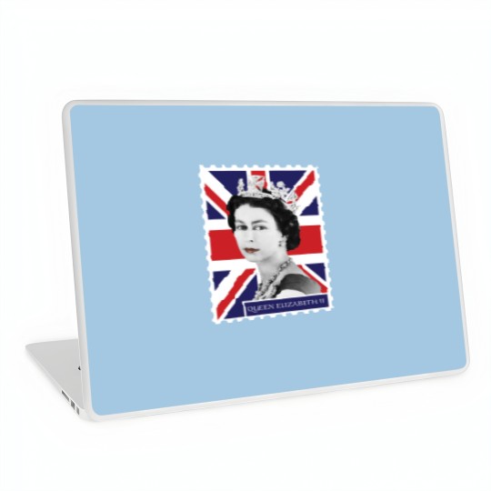 Discover Queen Elizabeth II Stamp_ Union Jack Laptop Skins