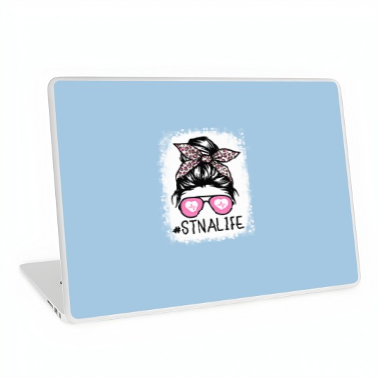 Discover STNA Bleached Messy Hair State Tested Nursing Assi Laptop Skins