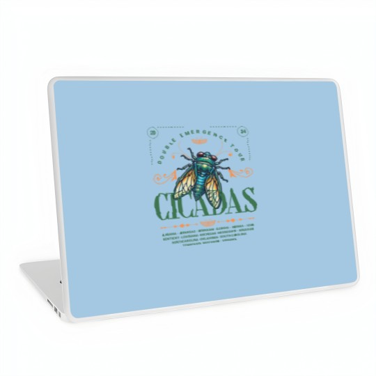 Discover Cicada 2024 Summer Tour  Laptop Skins, Funny Double Emergence Unisex Cicada Laptop Skins