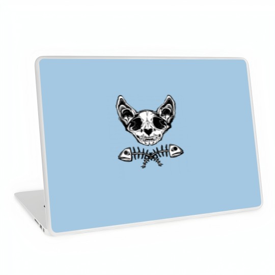 Discover Cat Skull Skeleton Halloween Costume Skull Cat Laptop Skins
