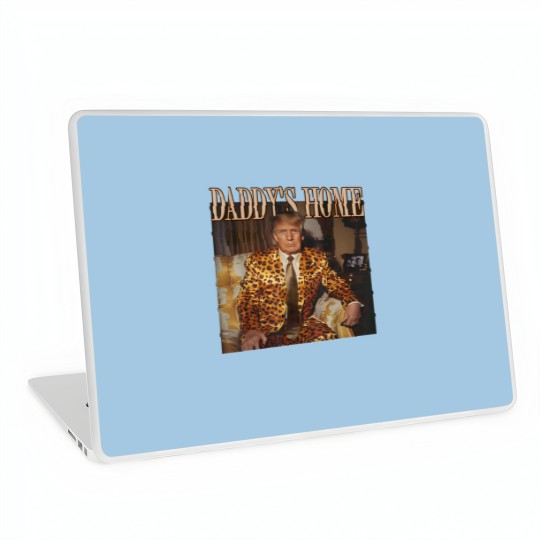 Discover Daddy's Home Trump Laptop Skins Trump 2024 Leopard Funny MAGA Laptop Skins