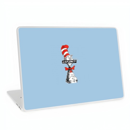 Discover Seuss Geisel  CENSORED Cat in stovepipe hat Laptop Skins