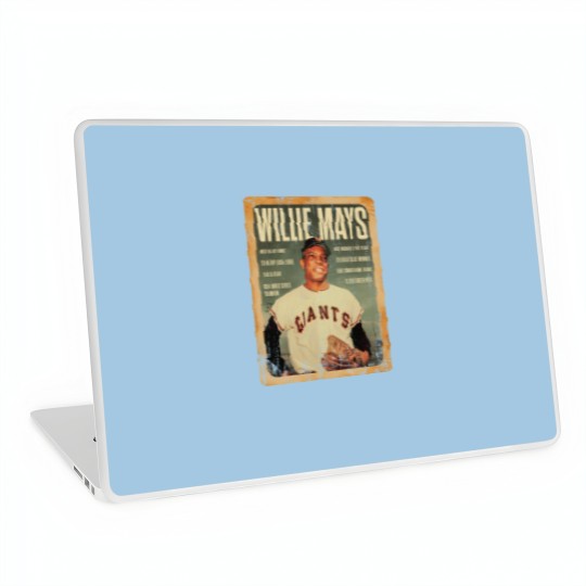 Discover Vintage Willie Mays Baseball Laptop Skins, Willie Mays Tribute Laptop Skins
