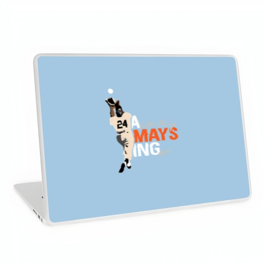 Discover Willie Mays 24 The Catch Laptop Skin