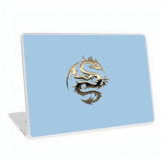Discover Gold Metallic Dragon Laptop Skins