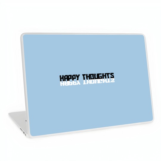 Discover happy thoughts shadow mirrored design logo only th Laptop Skins