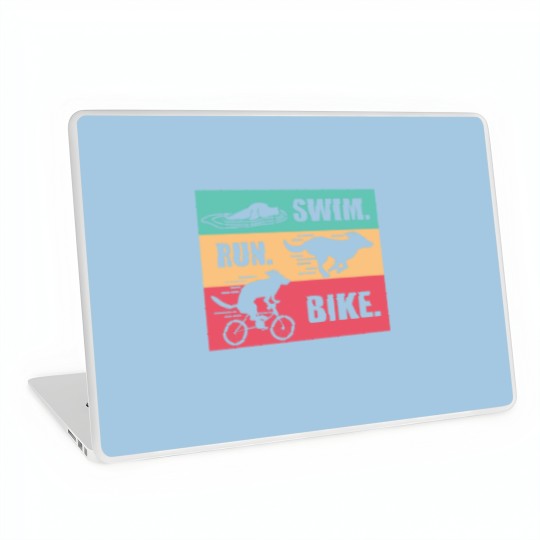 Discover Dog Swim Run Bike Laptop Skins