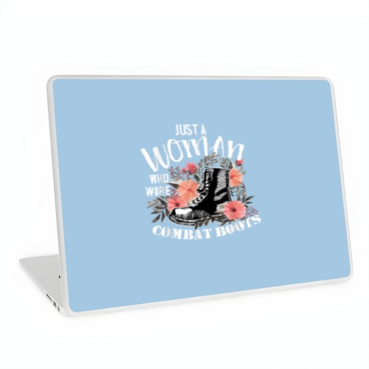 Discover Just A Woman Wore Combat Boots Veteran Laptop Skins