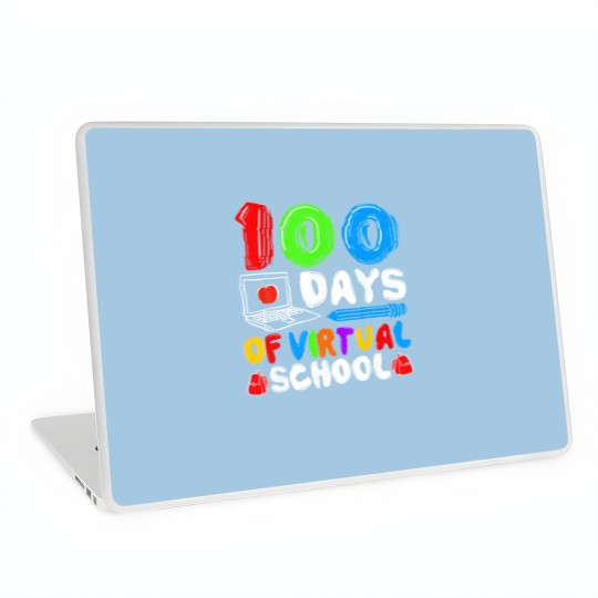 Discover 100 Days Of Virtual School Funny 100th Day Laptop Skins
