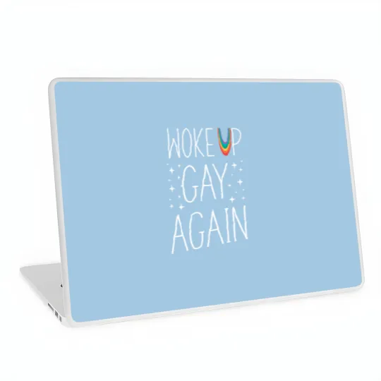 Discover LGBT Pride Rainbow Woke Up Gay Again Stars Laptop Skins