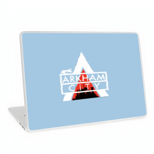 Discover Arkham City Logo White Laptop Skins