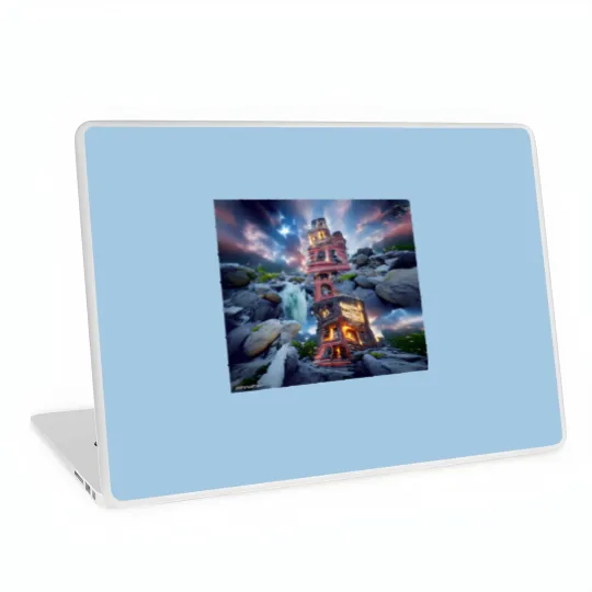 Discover TOWER BETWEEN WORLDS ORIGINAL DIGITAL AI GENERATED Laptop Skins