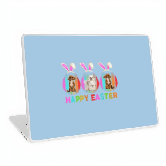 Discover Happy Easter Cute Bunny POODLE Dog Lover Laptop Skins
