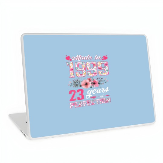 Discover Womens Made In 1999 Floral 23 Year Old 23Rd Birthd Laptop Skins