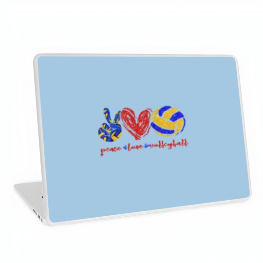 Discover Laptop Skins - Peace Love Volleyball Design