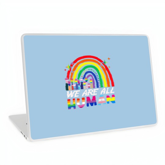 Discover We Are All Human Proud LGBT Rainbow Flag Inspirati Laptop Skins