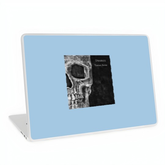 Discover Gothic Skull Head Black And White Tattoo Shop Laptop Skins