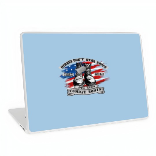 Discover Heroes Don't Wear Capes, They Wear Dog Tags Laptop Skins