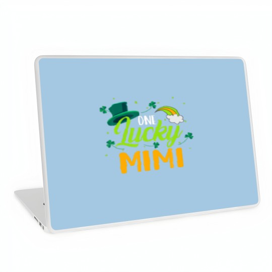 Discover Lucky Mimi Green Four Leaf Clover Patrick's Day Laptop Skins
