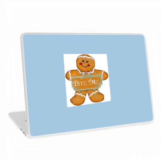 Discover Christmas Gingerbread Man - Bite Me Laptop Skins