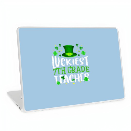Discover Luckiest 7Th Grade Teacher St Patricks Day Leprech Laptop Skins