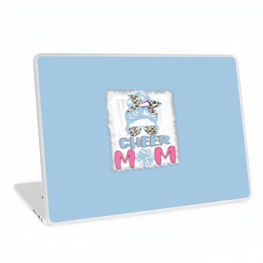 Discover Cute Messy Bun Cheer Mom Funny Leopard Bandana Mot Laptop Skins