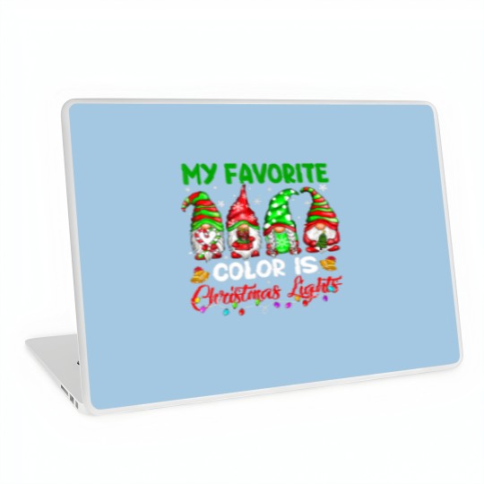 Discover Gnomes My Favorite Color Is Christmas Light Laptop Skins