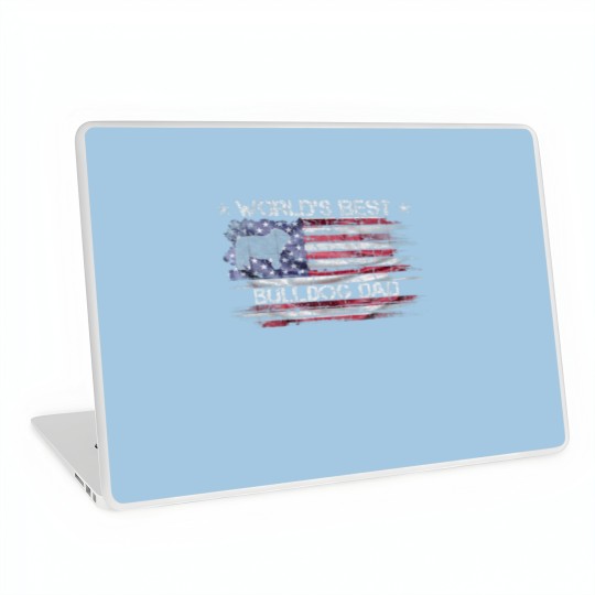 Discover Vintage USA Flag World's Best English Bulldog Laptop Skins