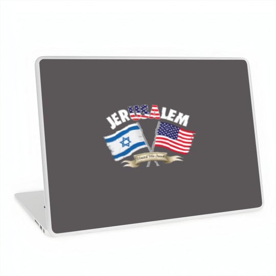 Discover jerusalem israel usa american flag Laptop Skins